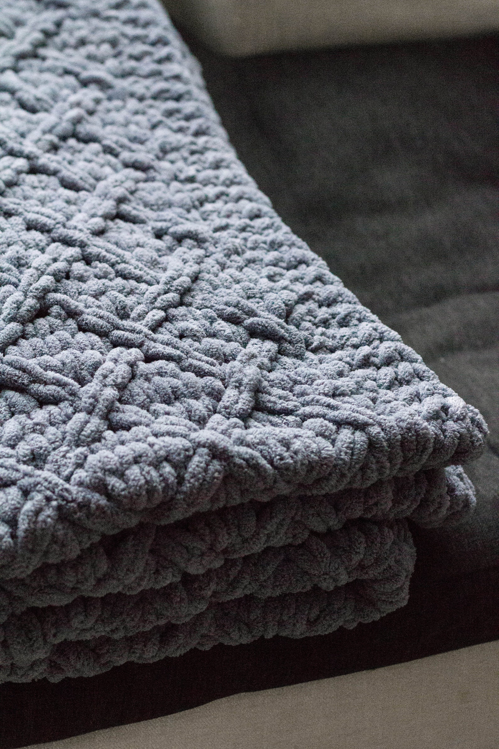 Gray Knitted Blanket Queen Size Bedding Chunky Knit Blanket Etsy