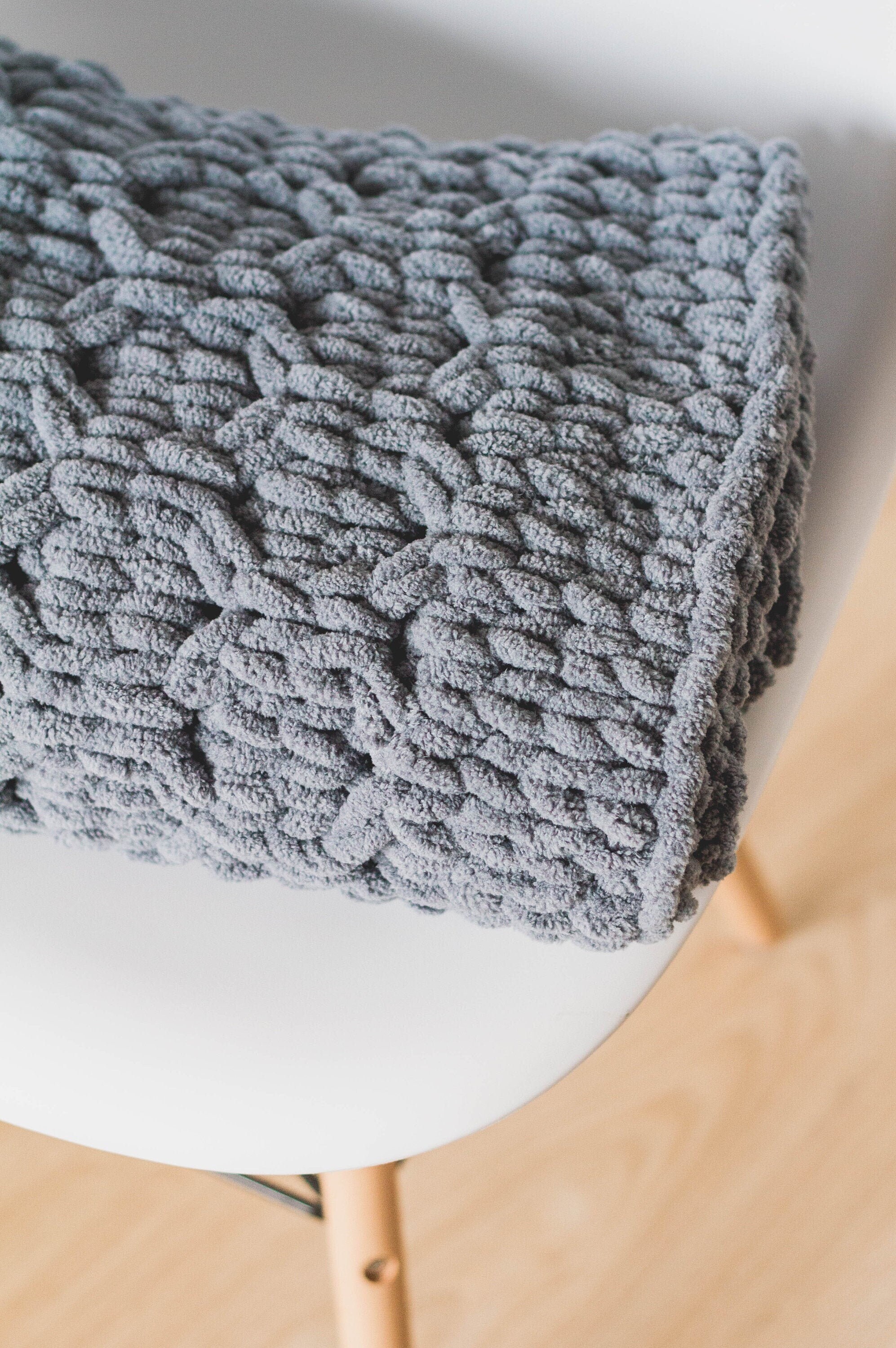 Gray Knit Baby Blanket Gray Knit Blanket Knitted Baby Etsy