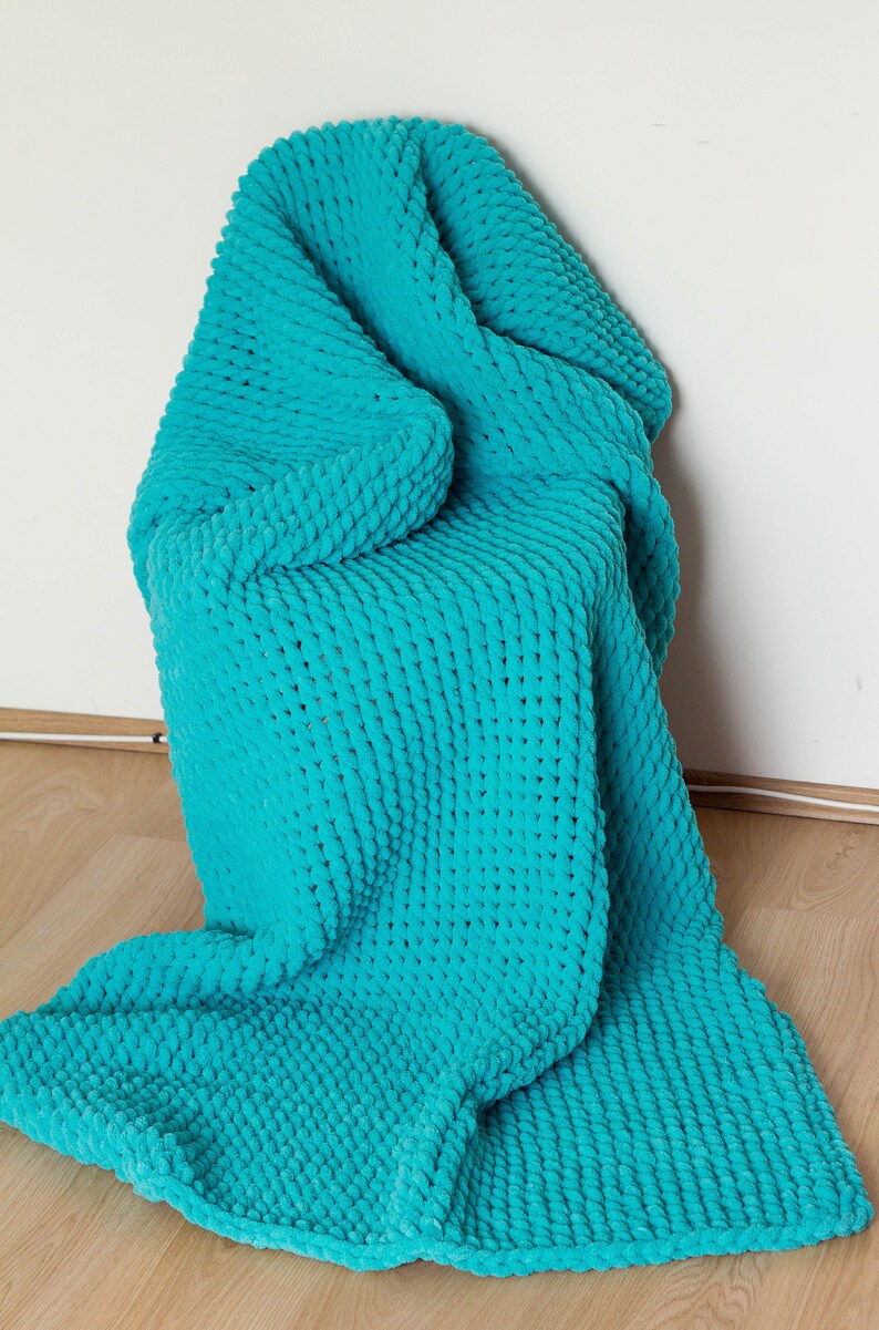Twin Size Knit Blanket Knitted Chunky Blanket Chunky Knit Etsy