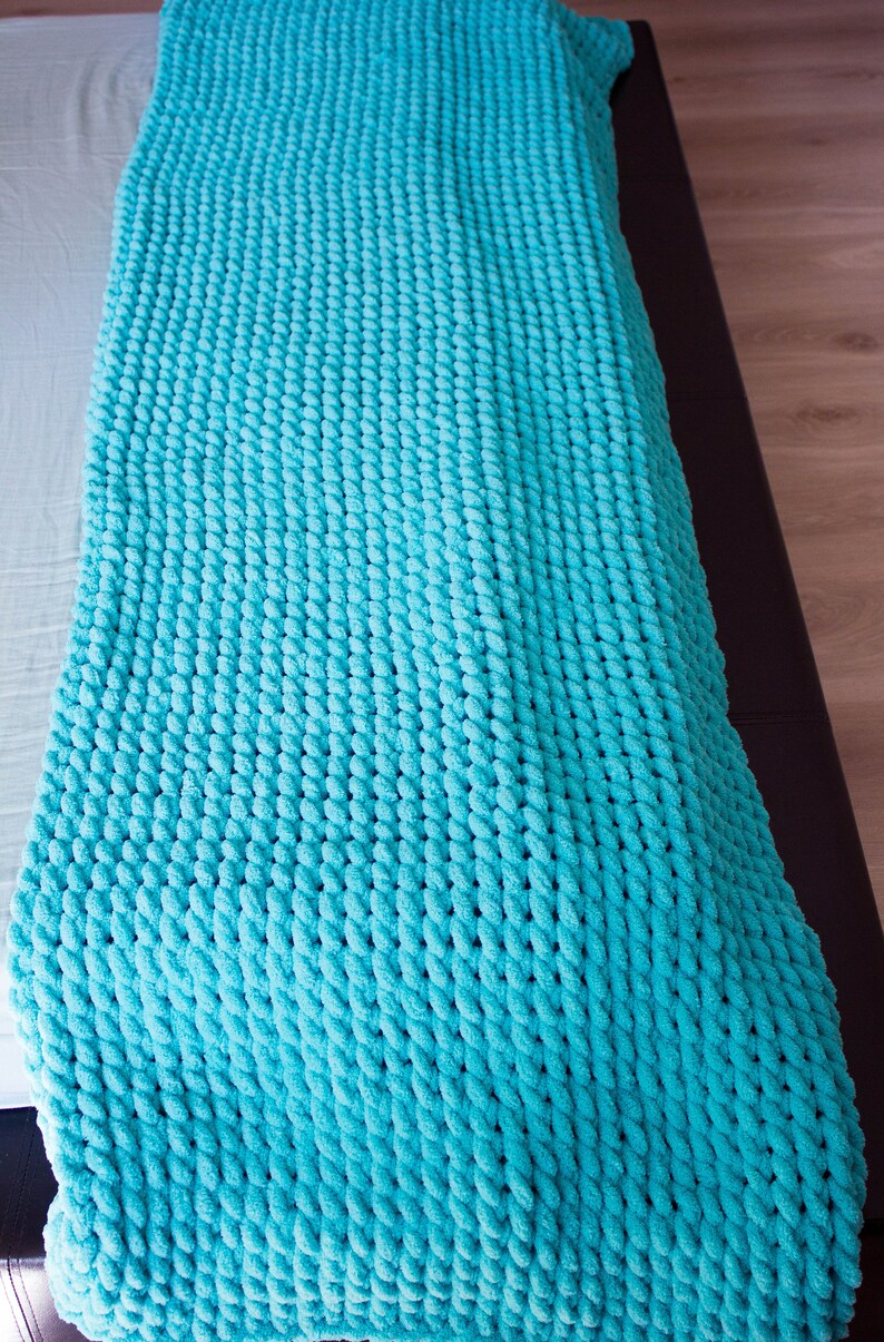 Twin Size Knit Blanket Knitted Chunky Blanket Chunky Knit Etsy