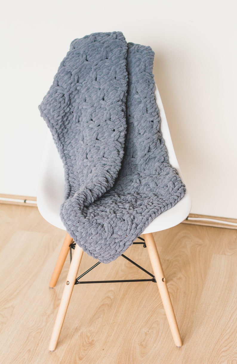 Gray Knit Baby Blanket Gray Knit Blanket Knitted Baby Etsy