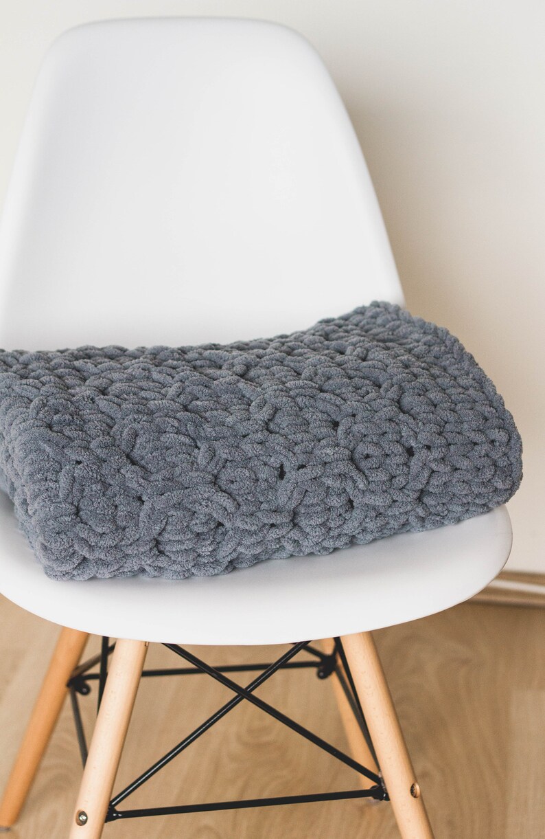 Gray Knit Baby Blanket Gray Knit Blanket Knitted Baby Etsy