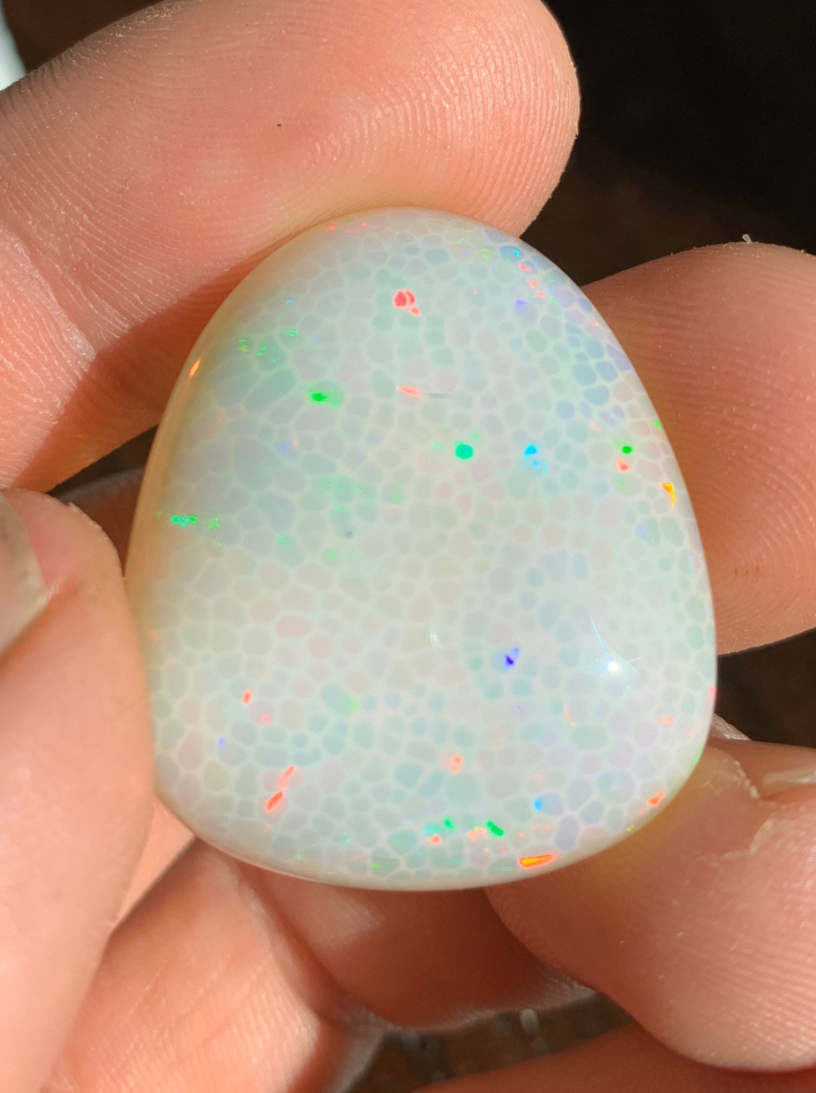 Natural Round 19.8 Carats 19.5 MM Opal Stone, Big Round Opal Stone for  Pendant, AAA Cab Multiple Flashy Big Pin Fire Honeycomb Opal for Ring 