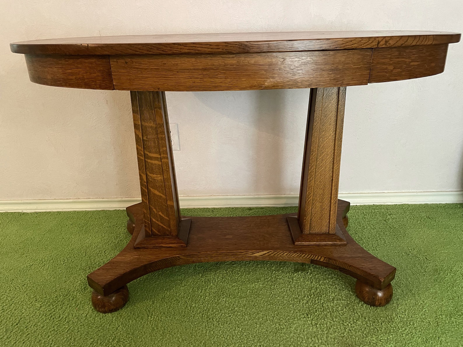 Antique Quarter Sawn Oak Library Table Etsy