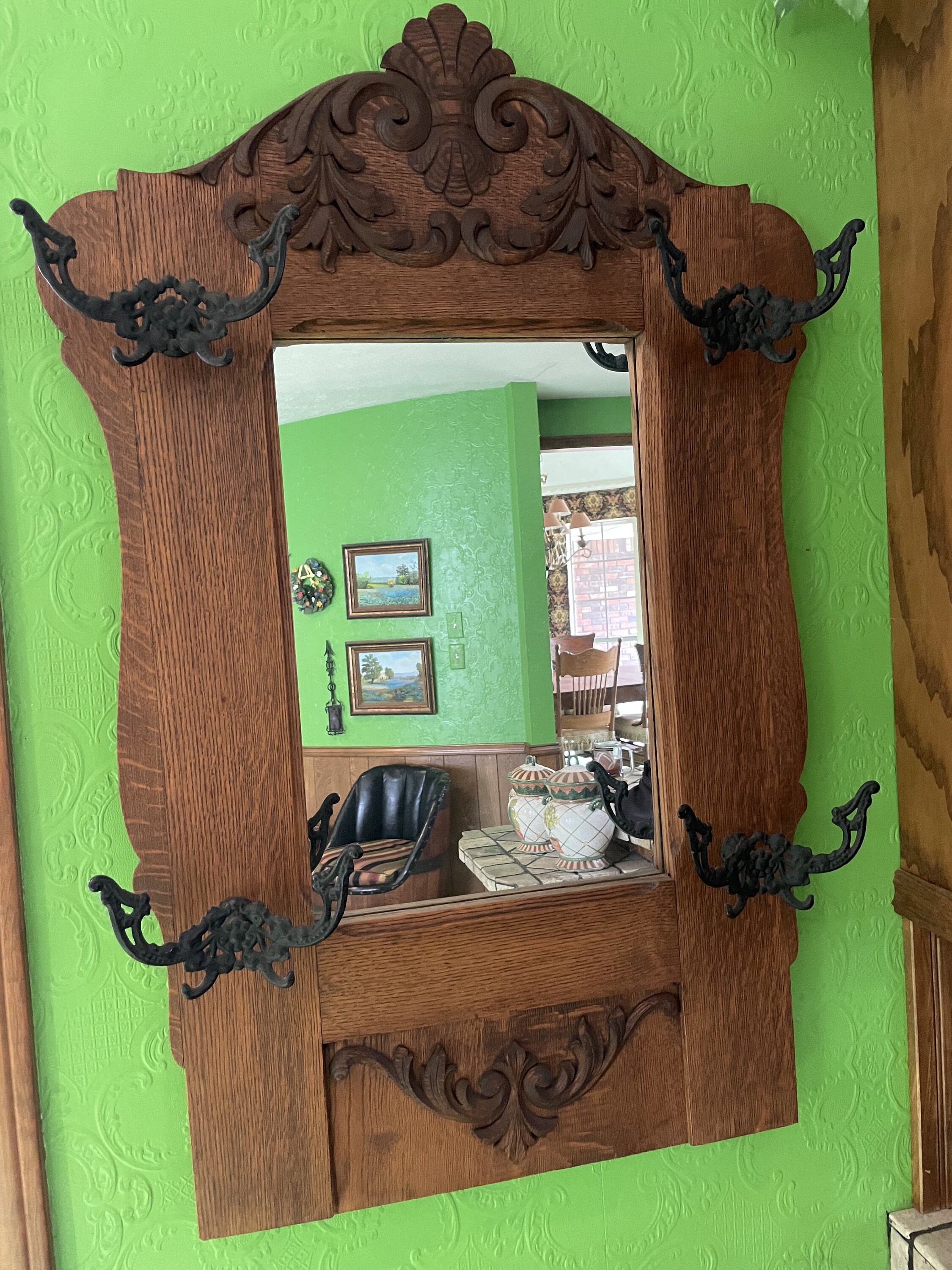 Antique Oak Mirror Etsy