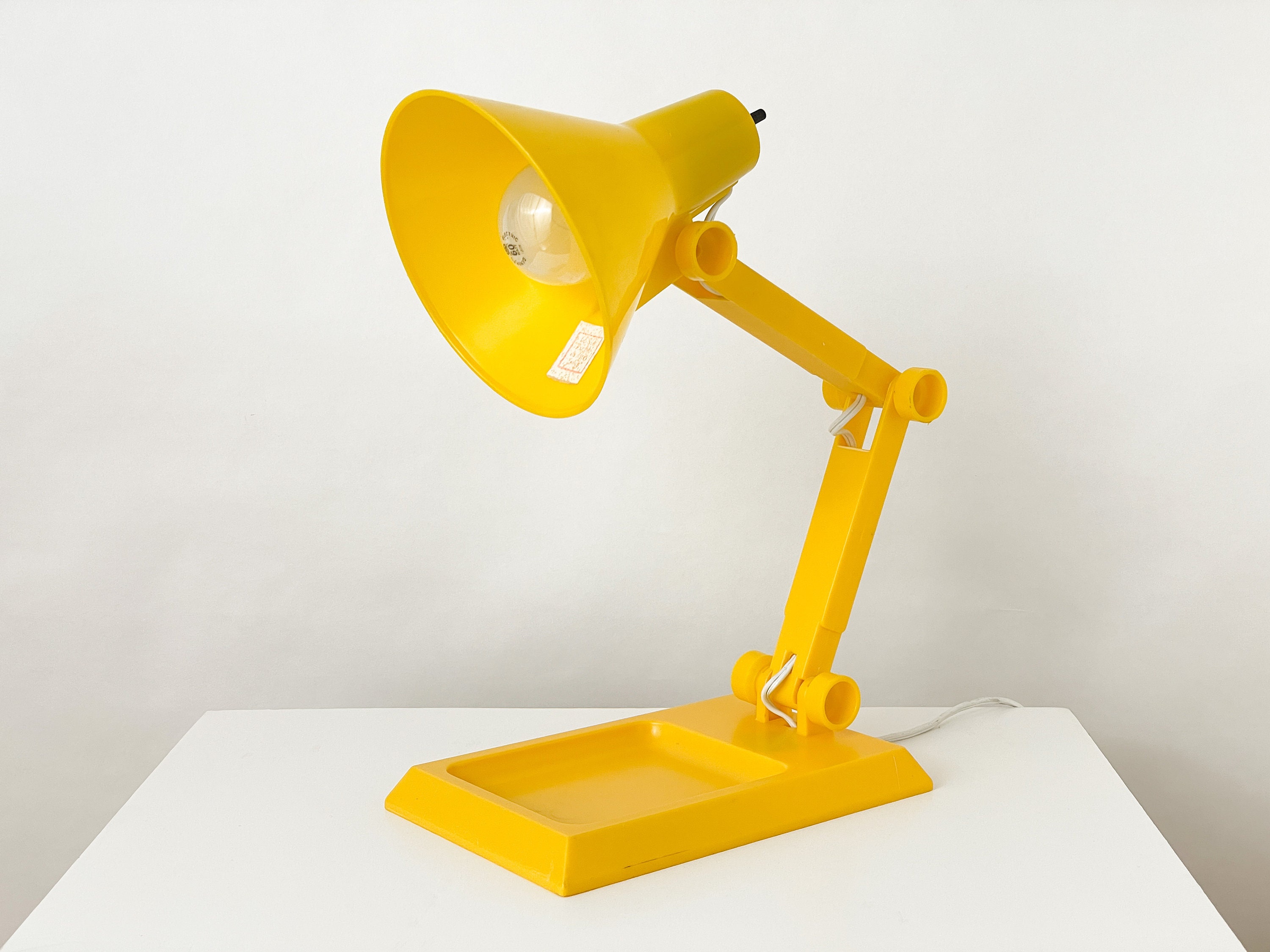 Vintage Modernist Yellow Adjustable Desk Lamp by Stylette - Etsy Canada