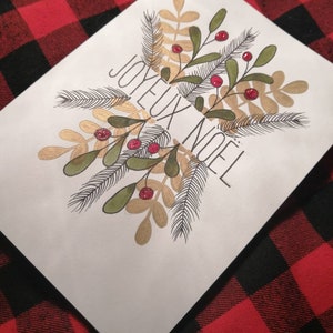 Carte de Noël à l'aquarelle fait main