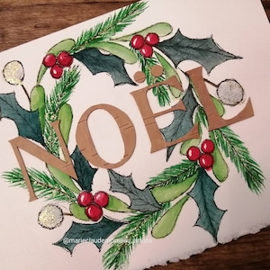 Carte souhait, Carte de Noël fait main