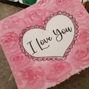 Carte voeux,carte st-valentin,carte souhait,fleur,roses,love,coeur,amour,je t'aime fait main