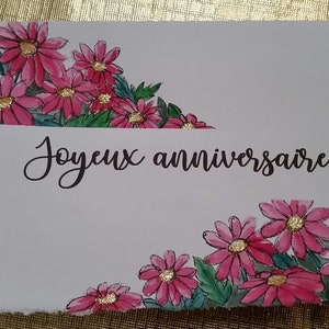 Carte anniversaire,carte voeux,carte souhait,carte fête fait main