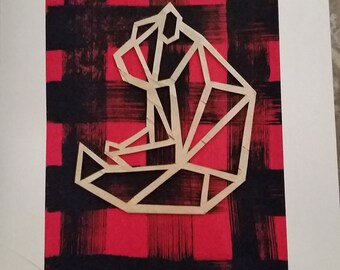 Carte de Noël,carte de voeux fait main