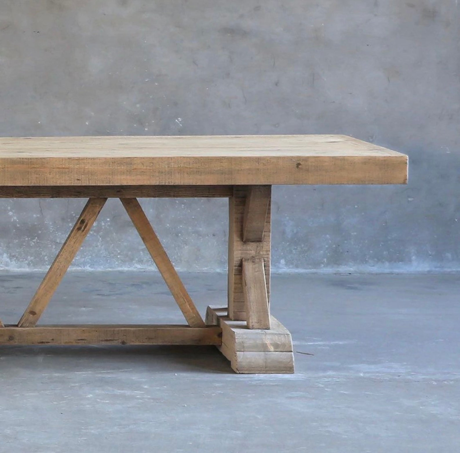 Large Trestle Dining Table Conference Table Last Supper Etsy