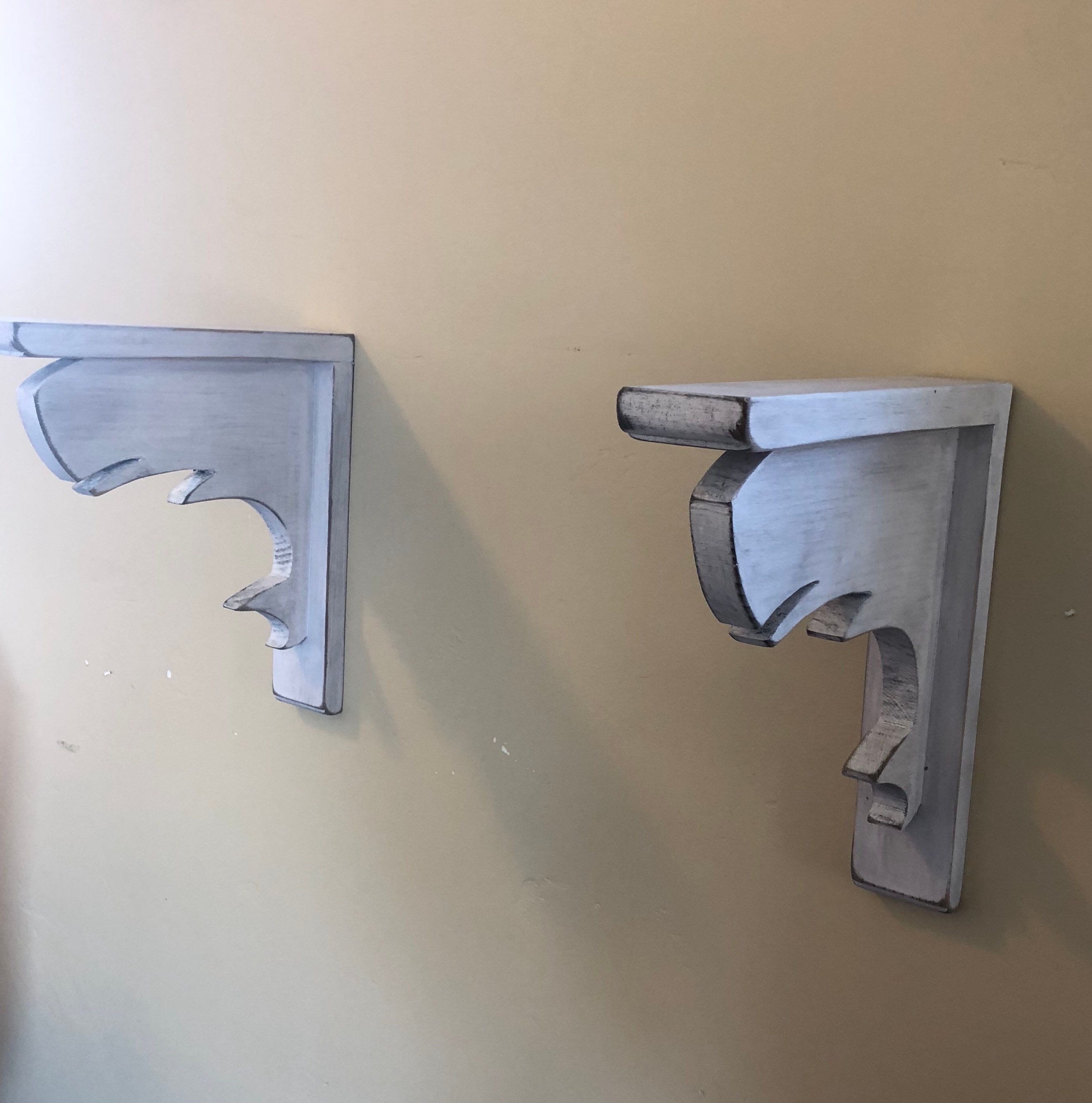 Par de corbetas de ballena de madera soportes de estante | Etsy