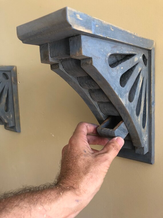 Pair Of Corbels Wooden Corbels Shelf Brackets Victorian Etsy