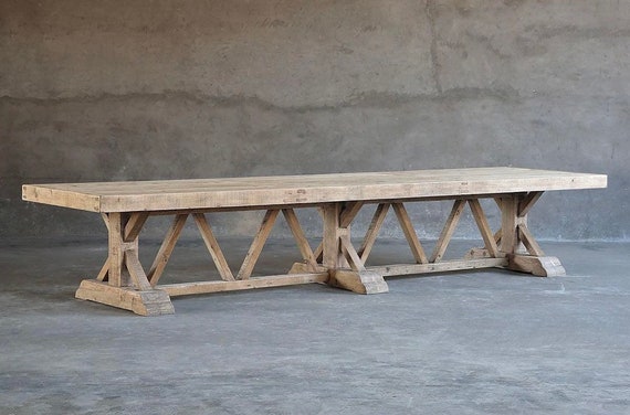Large trestle dining table, conference table, last supper table