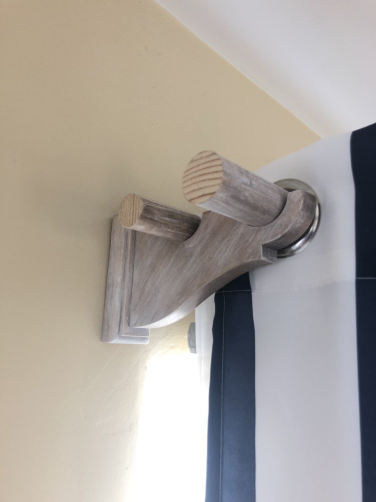 Double Curtain Rod Brackets Aged Whitewash White Or Unfinished