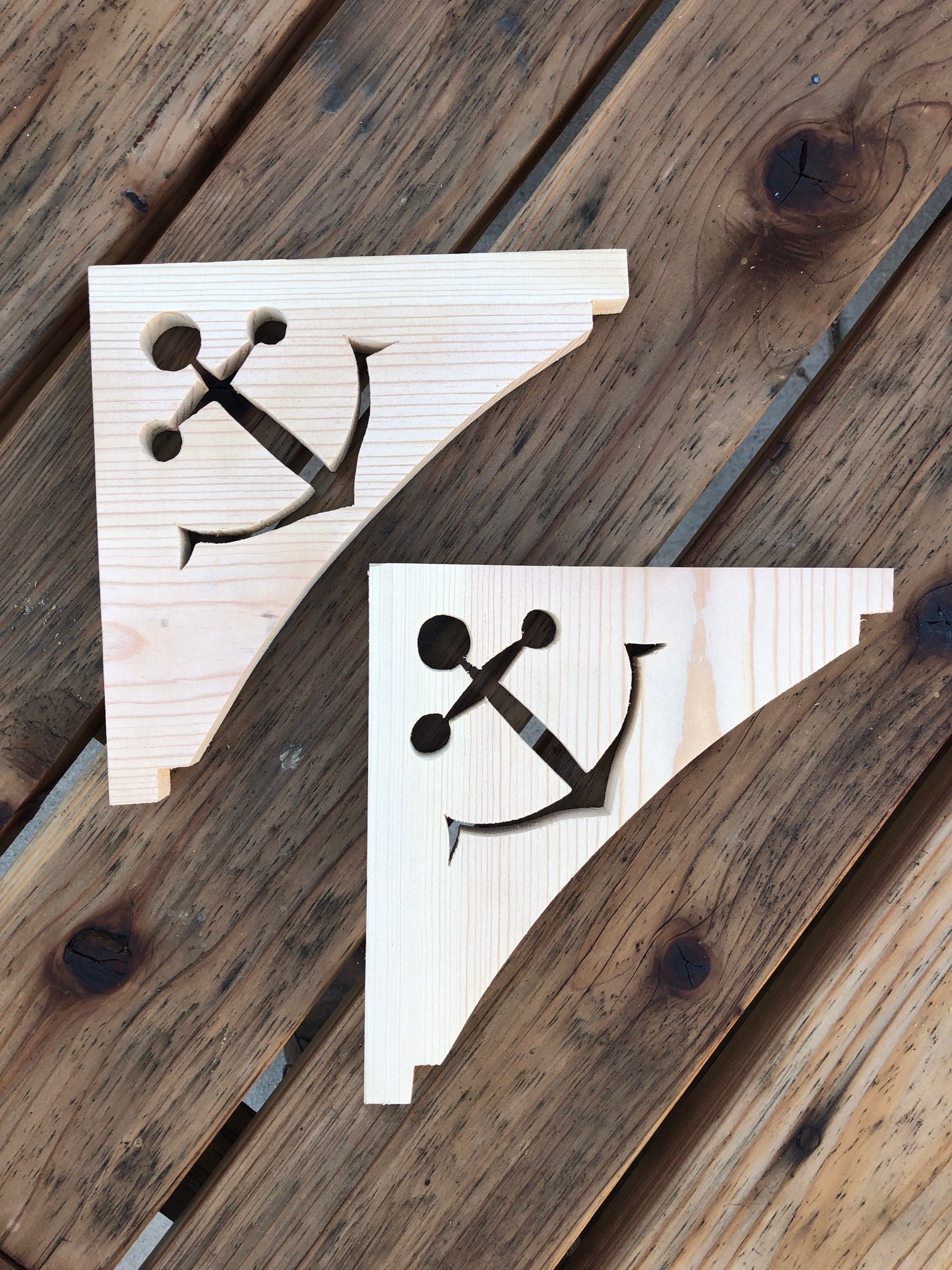 Pair Corbels Boat Anchor Nautical Screen Door Brackets Shelf