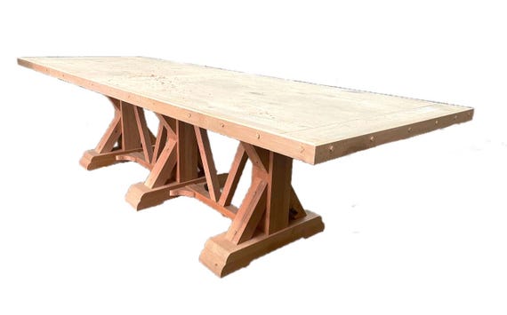 12 person dining table, Ten foot trestle dining table, conference table, last supper table, 12 person table, twelve person table