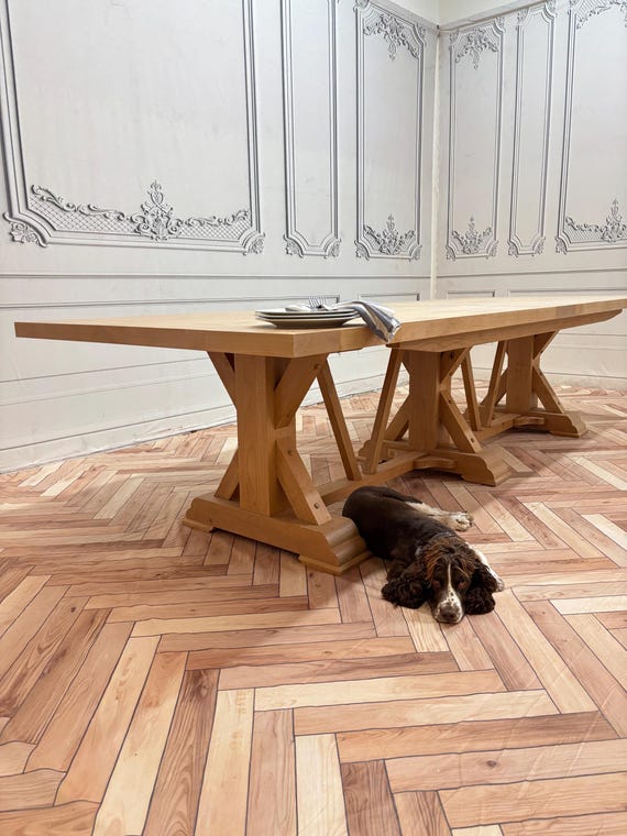 12 person dining table, Ten foot trestle dining table, conference table, last supper table, 12 person table, twelve person table