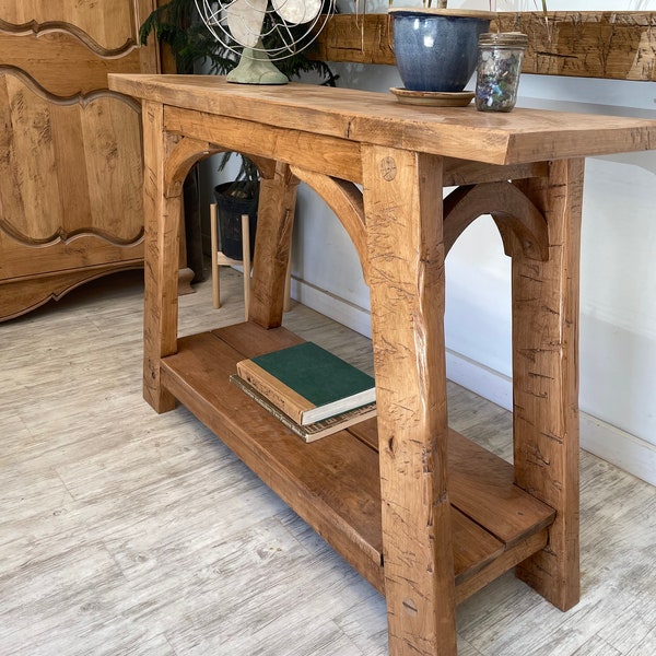 Trestle console table