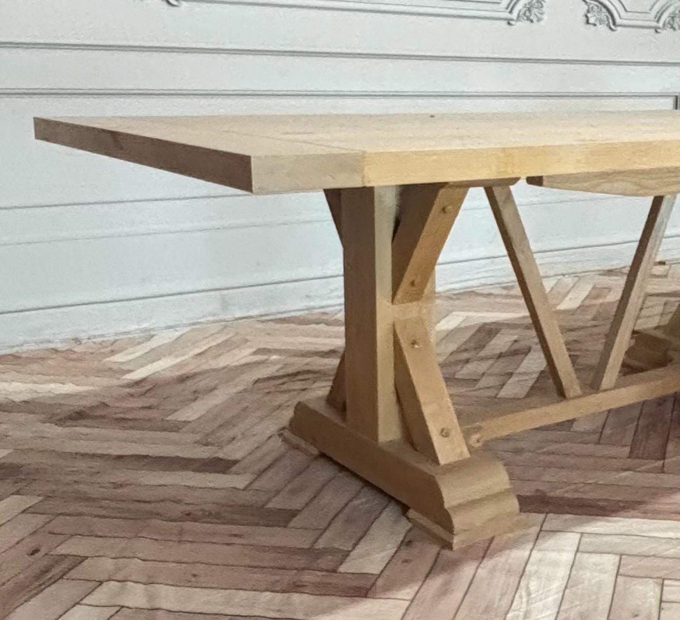 Rustic Alder Trestle Dining Table, Large Solid Wood Conference Table - Etsy