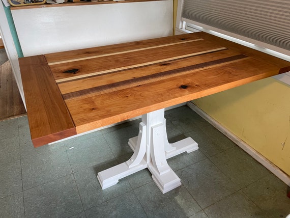 Modern Farmhouse Table, Striped Table, Trestle Table