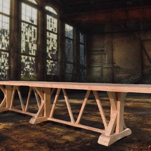 14 foot long  trestle dining table, conference table, last supper table