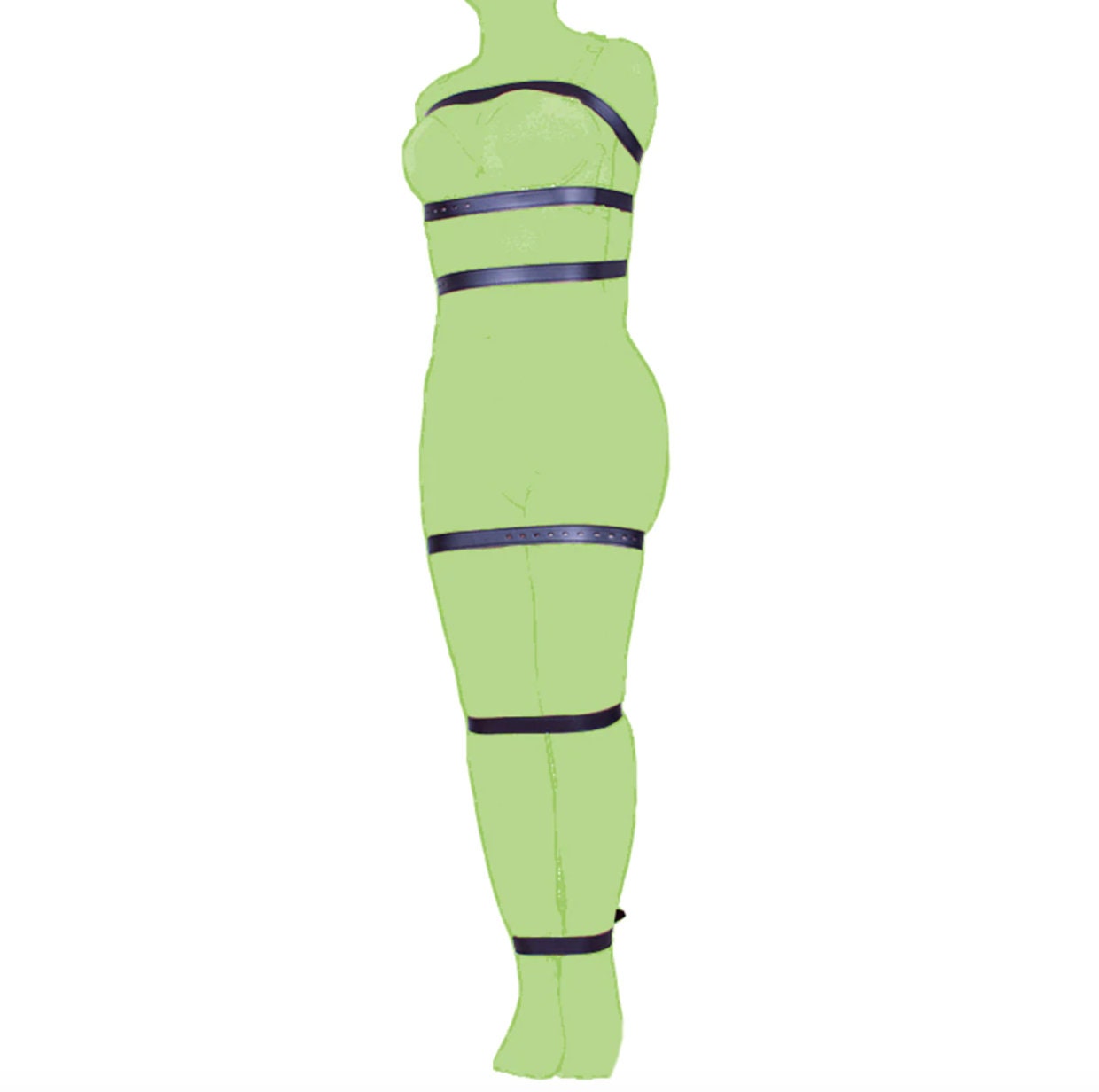 7pc Belt Restraint Full Control Open Position Bondage Harness Etsy