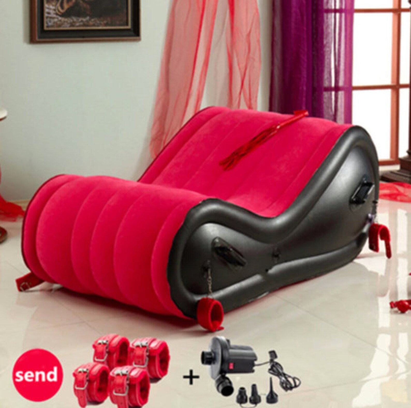 Aufblasbares Sex bett mit Handschellen Tragbare Sofa Stuhl ...