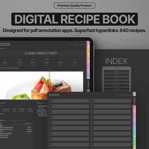 Cuaderno de recetas digital español. Recetario de cocina en blanco para  iPad y tablets. Libro de cocina para Goodnotes y Noteshelf -  México