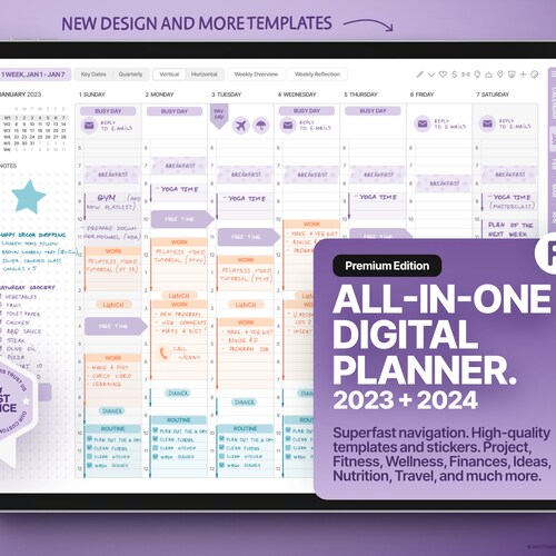 Allinone Digital Planner 2023 2024 Goodnotes and Etsy