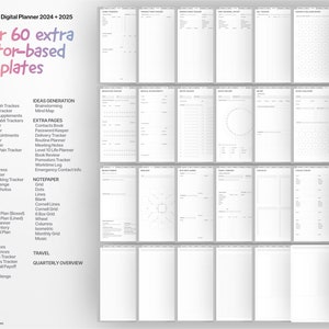 All-In-One Digital Planner 2024 2025, GoodNotes 5/6 and Notability Templates, Hyperlinked PDF, Apple and Google Calendar Links image 9