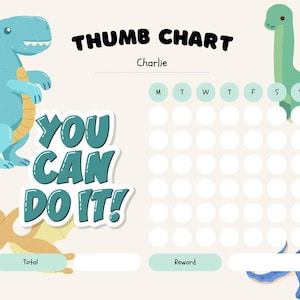 Tabla para superar el hábito de chuparse el dedo Tabla de recompensas por el hábito de chuparse el dedo: descarga instantánea, editable y personalizable
