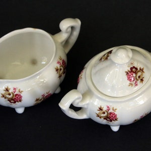 Jubilee Roses Cream and Sugar Set Fine Bone China Made in England