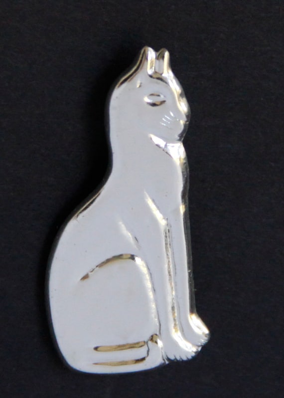 Cat Pendant Brooch in Sterling Silver