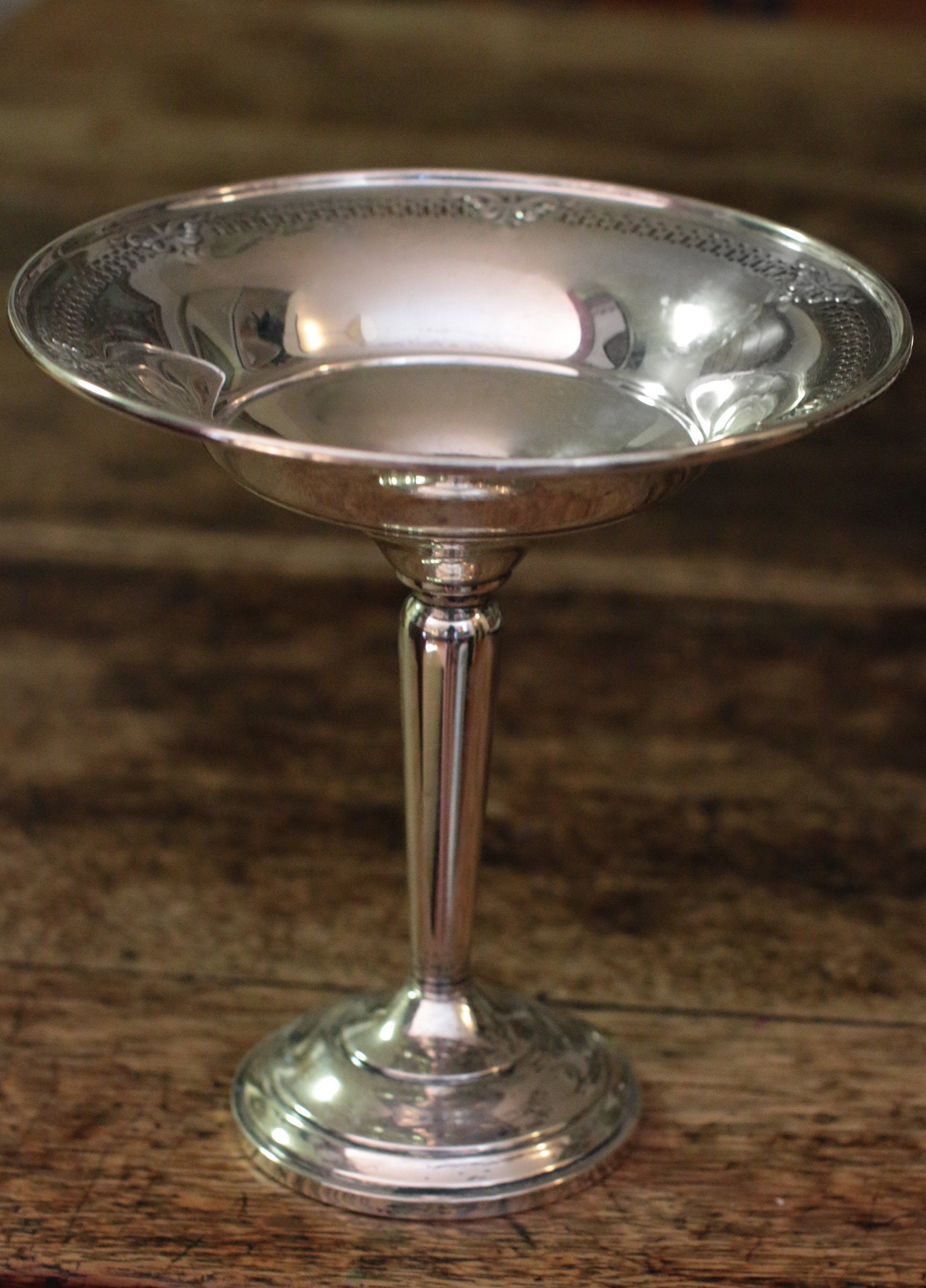 Sterling Silver Footed Compote Bowl with Piercing Weighted by Etsy