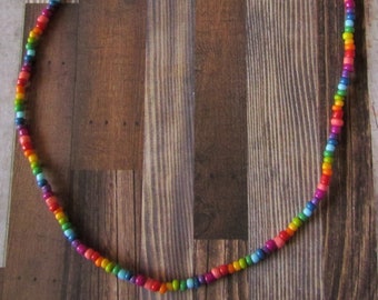 RAINBOW NECKLACE, Seed bead necklace, rainbow, choker, rainbow jewelry, love, necklace, rainbow necklace, choker, beaded necklace, gift idea