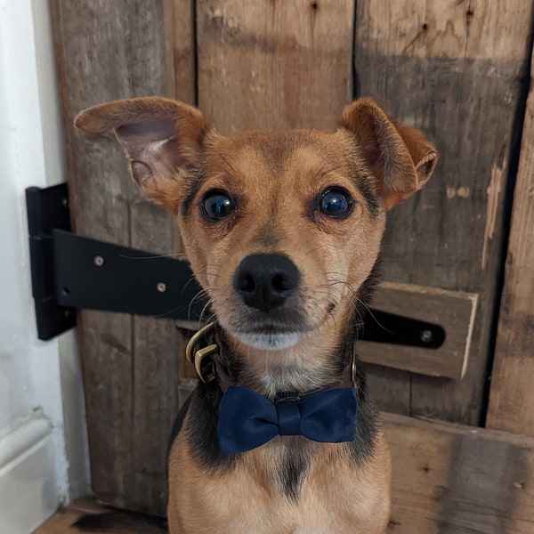 Nœud papillon pour chien bleu foncé fait à la main