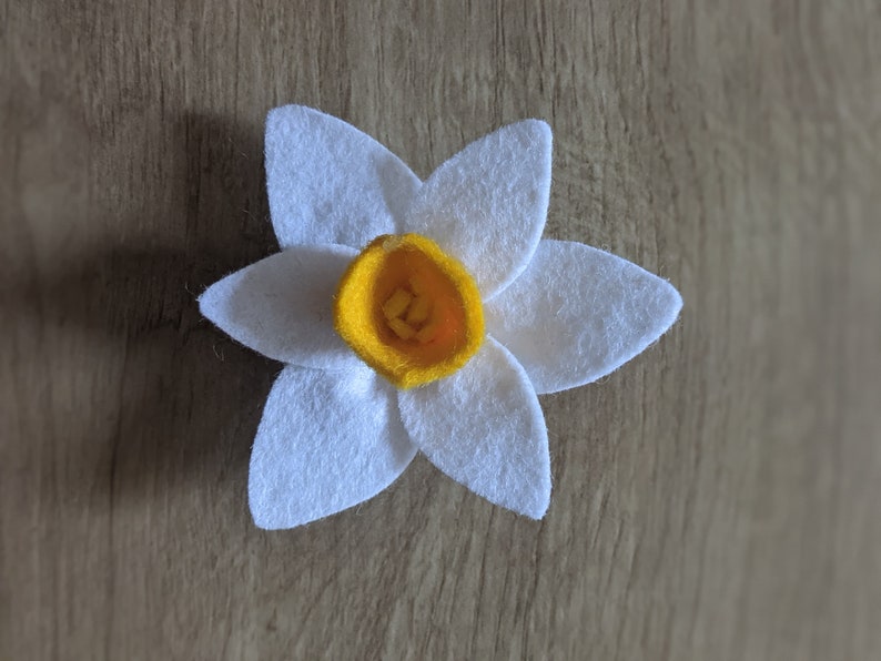 Hand Made Daffodil Dog Collar accessory, White or Yellow Daffodil image 5