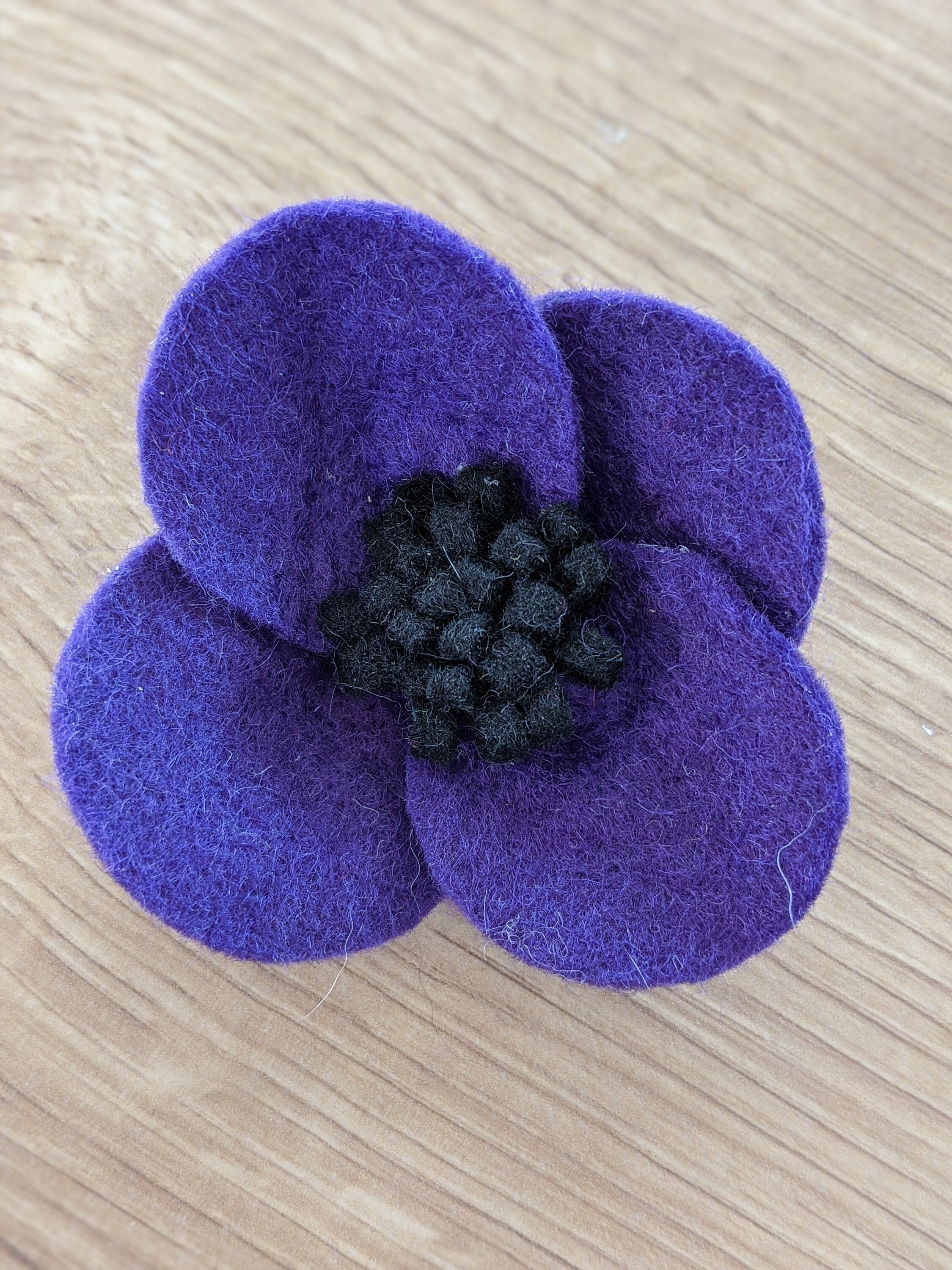 Hand Made Poppy Dog Collar Accessory Purple Poppy Felt Flower - Etsy