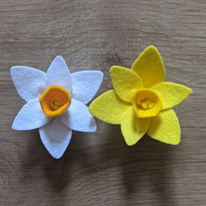 Hand Made Daffodil Dog Collar accessory, White or Yellow Daffodil image 1