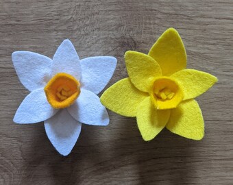 Hand Made Daffodil Dog Collar accessory, White or Yellow Daffodil