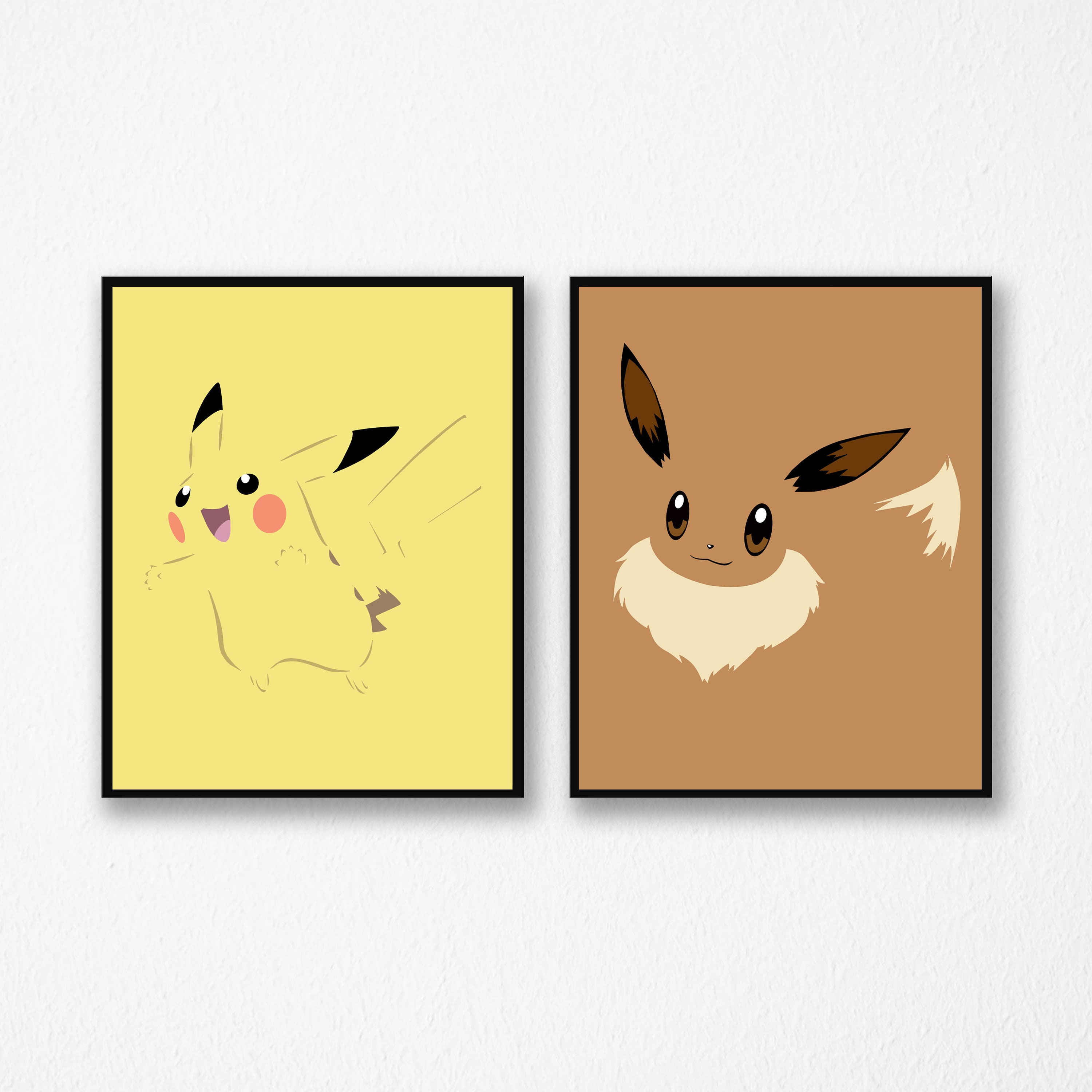 Pokemon Lets Go Pikachueevee Poster Pokemon Prints Set Of 2 Pikachu Eevee Pokemon Art Print Pokemon Party Kids