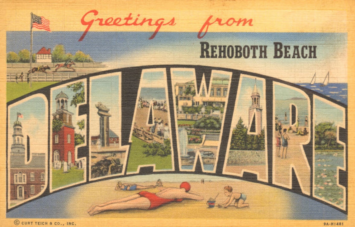 Rehoboth Beach Print on Canvas ready to Hang Vintage Etsy
