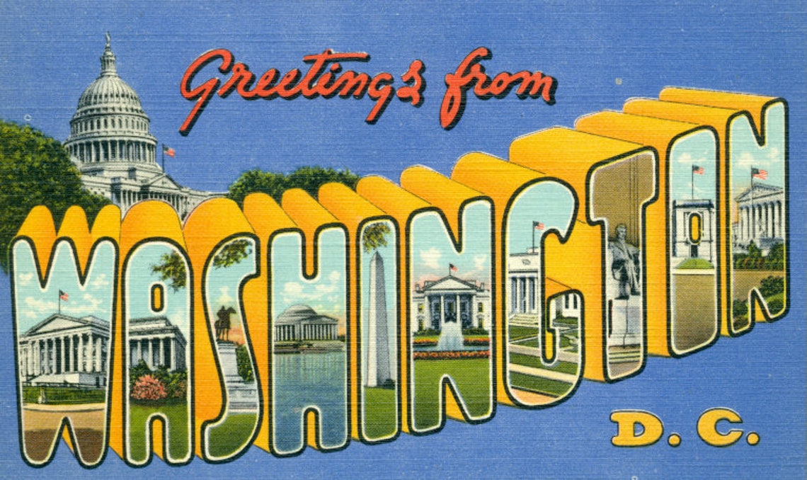 Washington, DC Print on Canvas ready to Hang Vintage Postcard Painting