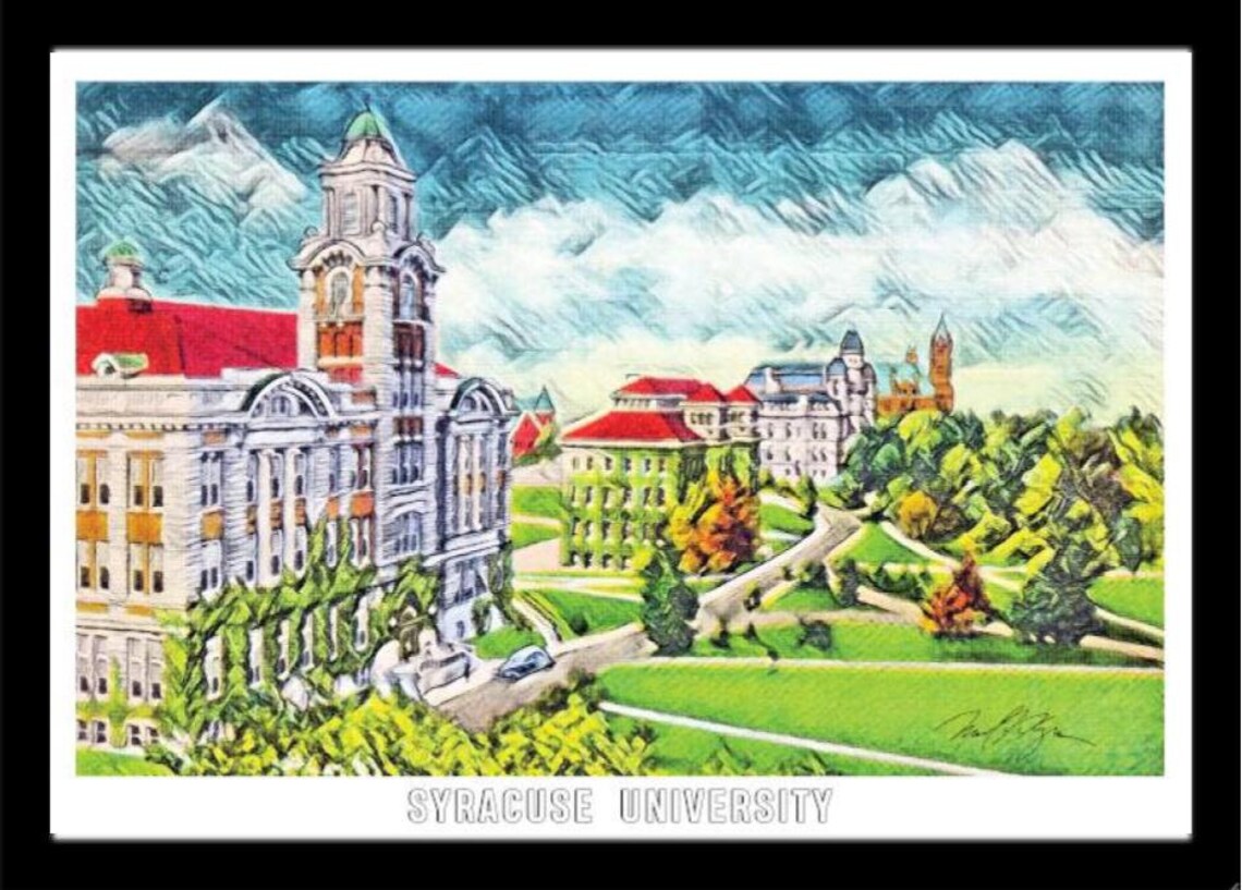 Syracuse University Watercolor Print ready to Hang Colorful Etsy