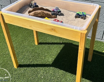 Outdoor Sand & Water Sensory Table w/ 41qt Bin | Montessori Play