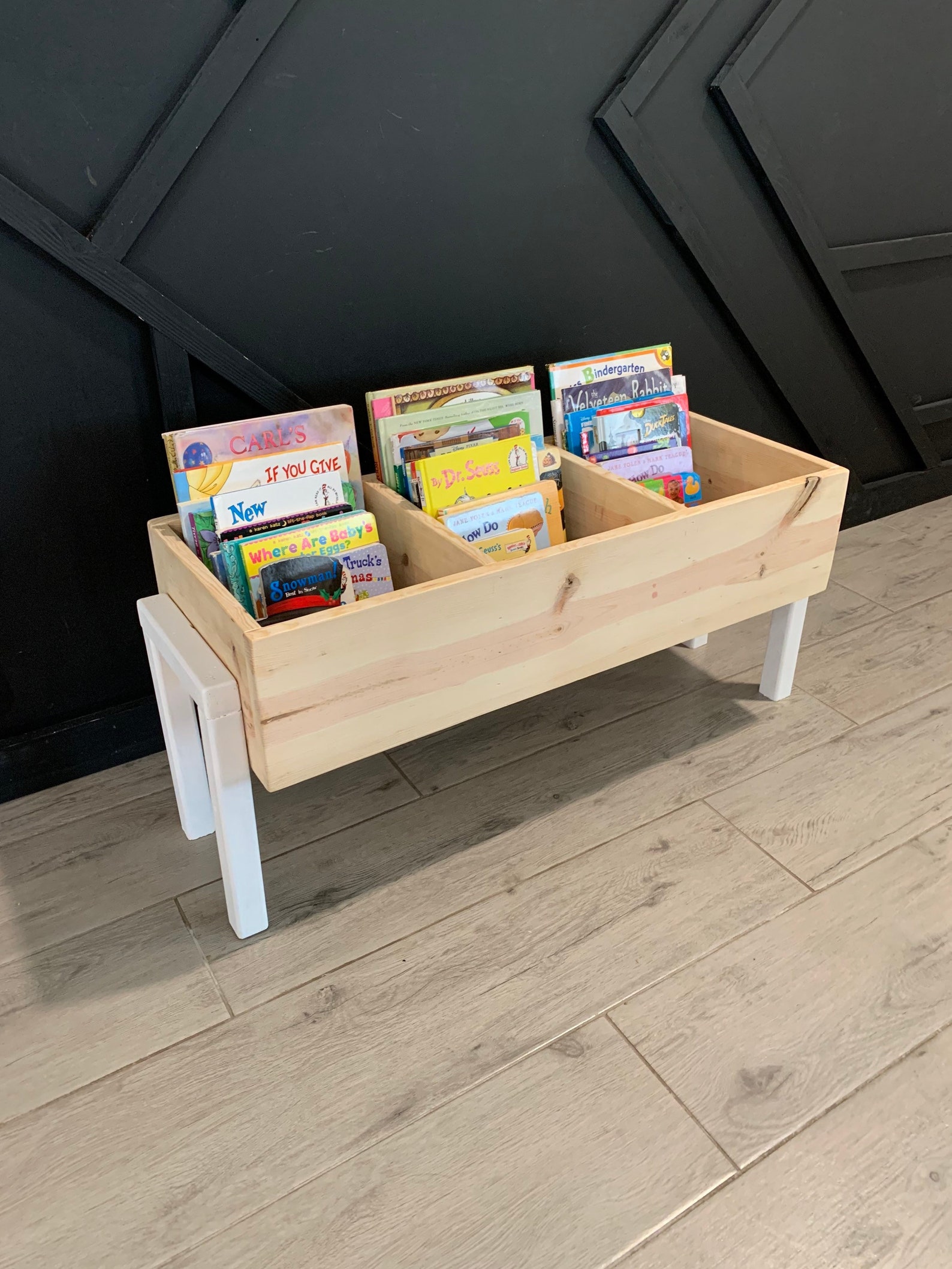 Wooden Book Bin Large Book Box Toy Storage Book Etsy