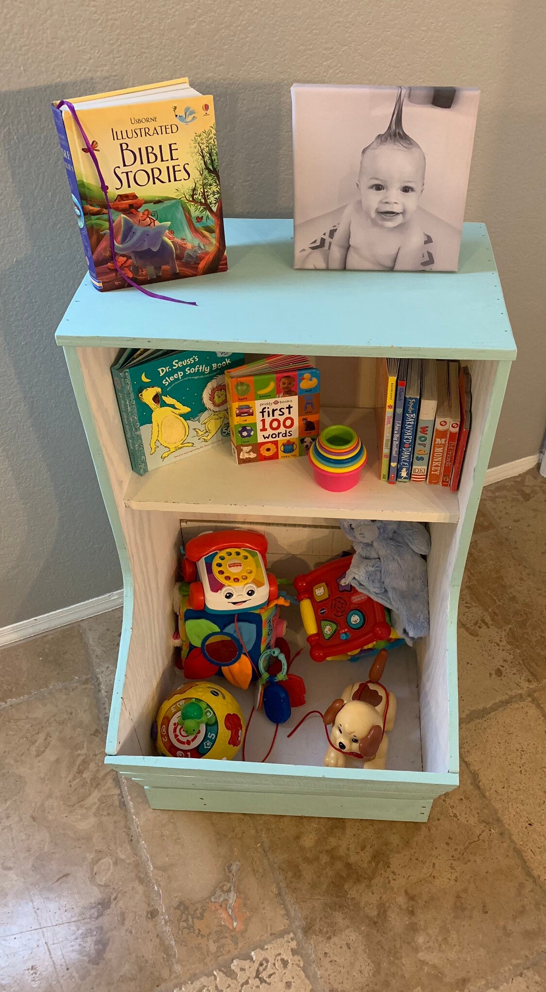 Wooden Toy Box Organizer With Book Shelf Etsy