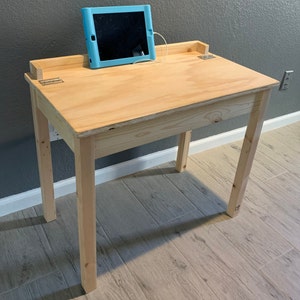Children’s Wooden Desk | School Supply Storage | Montessori | Home School | - 29” Height